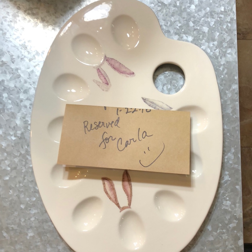 Reserved for Carla RD bunny platter